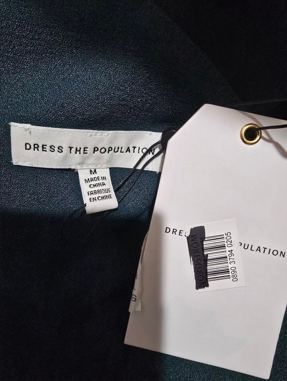 Dress The Population Tiffany One-Shoulder Midi Dress NWT size Medium Pine Green - Picture 5 of 5